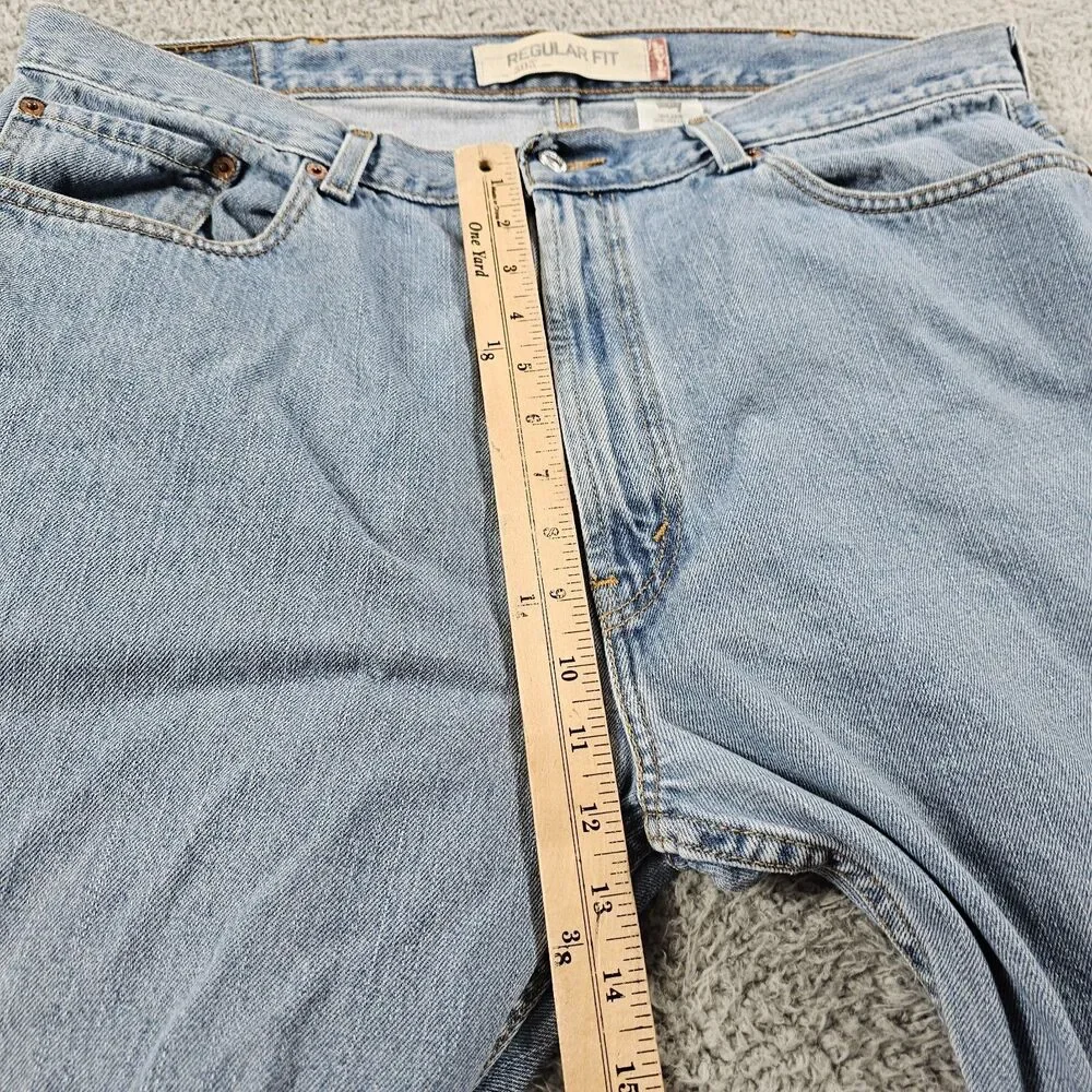 Levis 505 Jeans Mens 38x28 Blue Denim Regular Straight Grunge Y2K Vintage Casual
